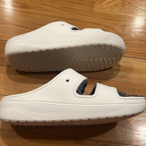 Crocs women’s white with gray lining slides sandals size 10 . - Picture 8 of 9